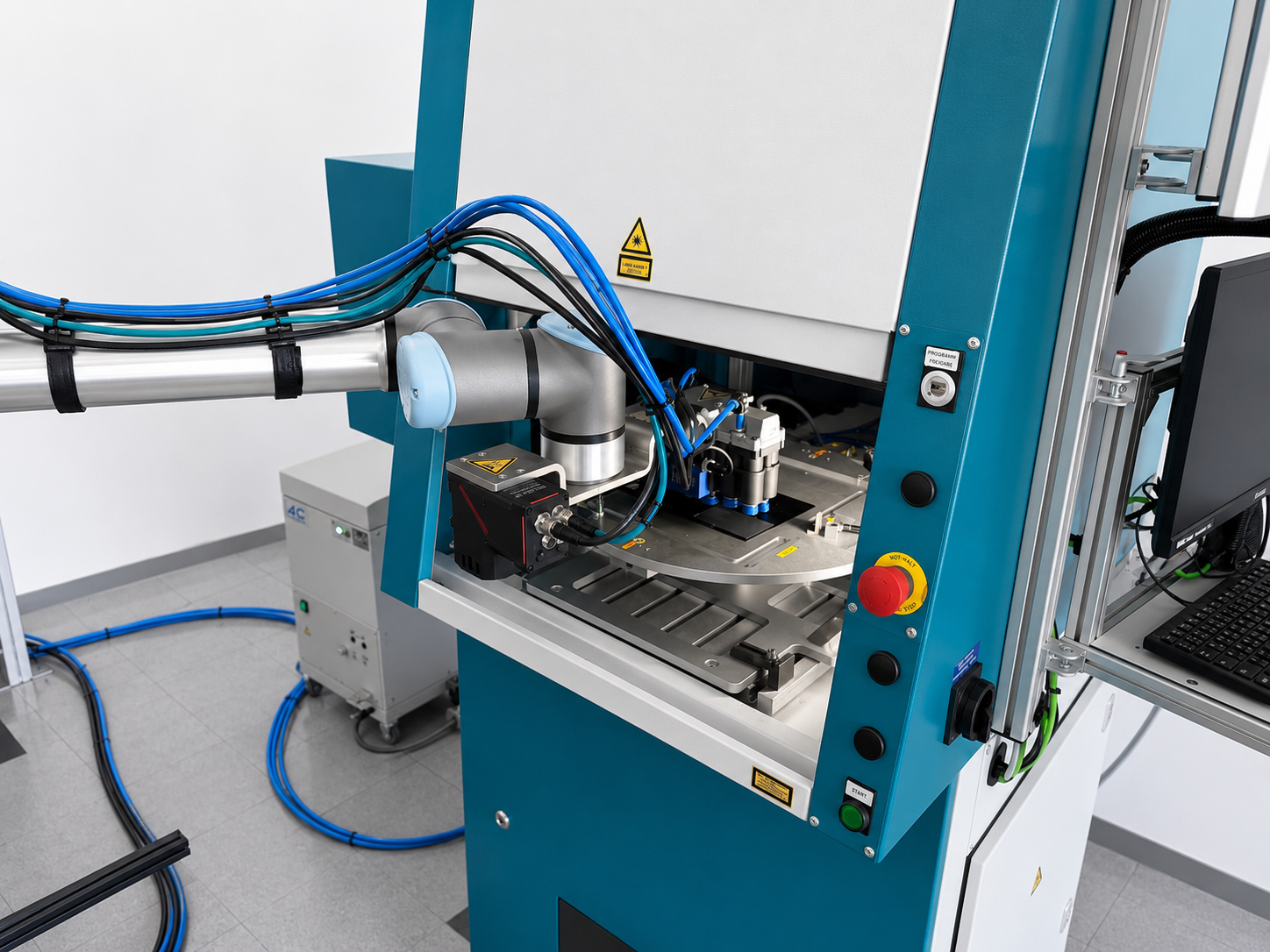 Roboterhandling an der Laseranlage